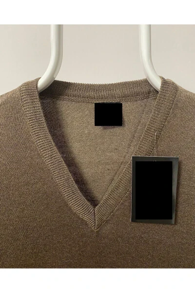 Men's V-Neck Sweater Fine Wool Knit Anti-Pilling - WE ARE THE BEST UYSALİDA (1)