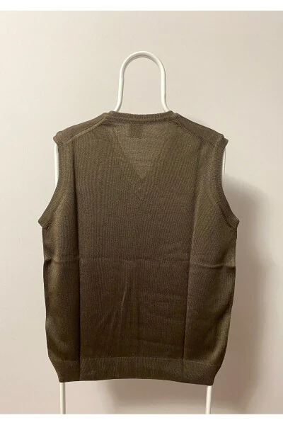 Men's V-Neck Sweater Fine Wool Knit Anti-Pilling - 3