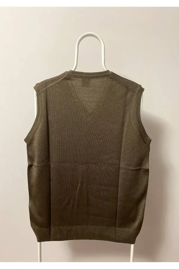 Men's V-Neck Sweater Fine Wool Knit Anti-Pilling - 3