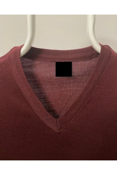 Men's V-Neck Sweater Fine Wool Knit Pilling-Resistant Self-Hemmed - WE ARE THE BEST UYSALİDA (1)