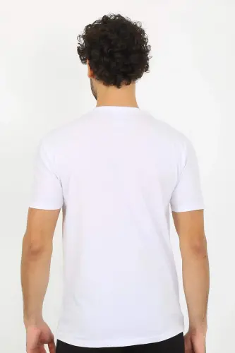 Men's V-Neck White Cotton Undershirt 6560 - 2