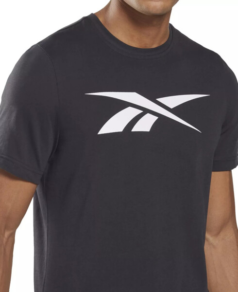 Men's Vector Logo Graphic T-Shirt Black / White - 3