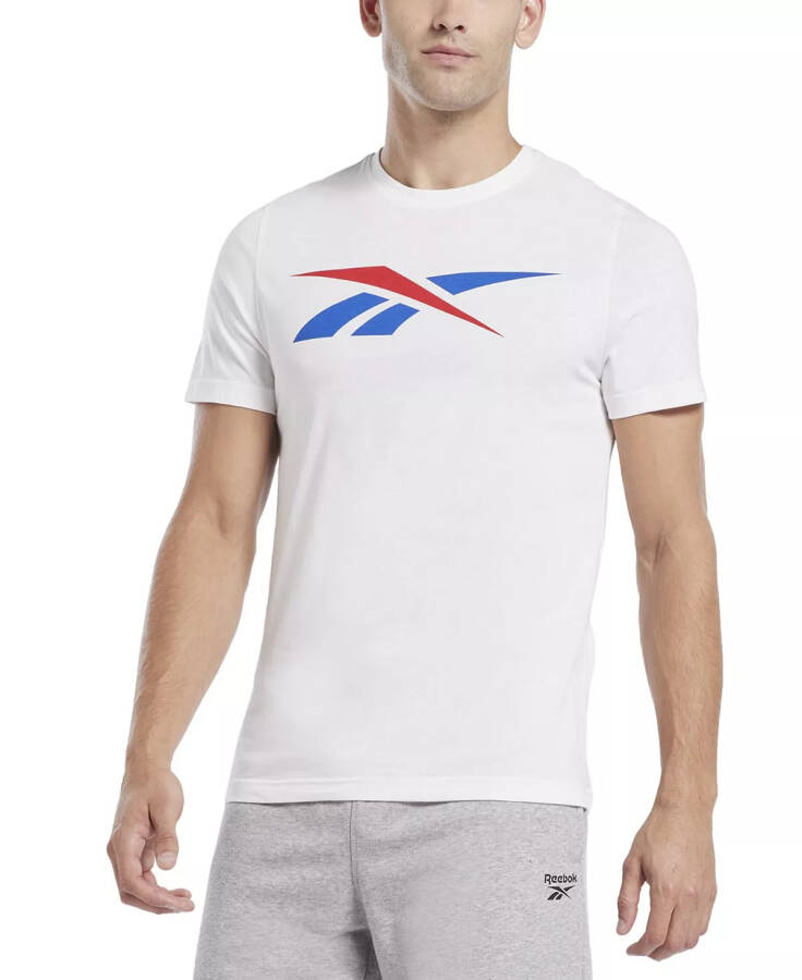 Men's Vector Logo Graphic T-Shirt White / Blue / Red - 1