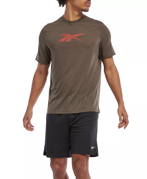 Men's Vector Performance Short Sleeve Logo Graphic T-Shirt Army Green/ Dynam Red (Orange) - 4