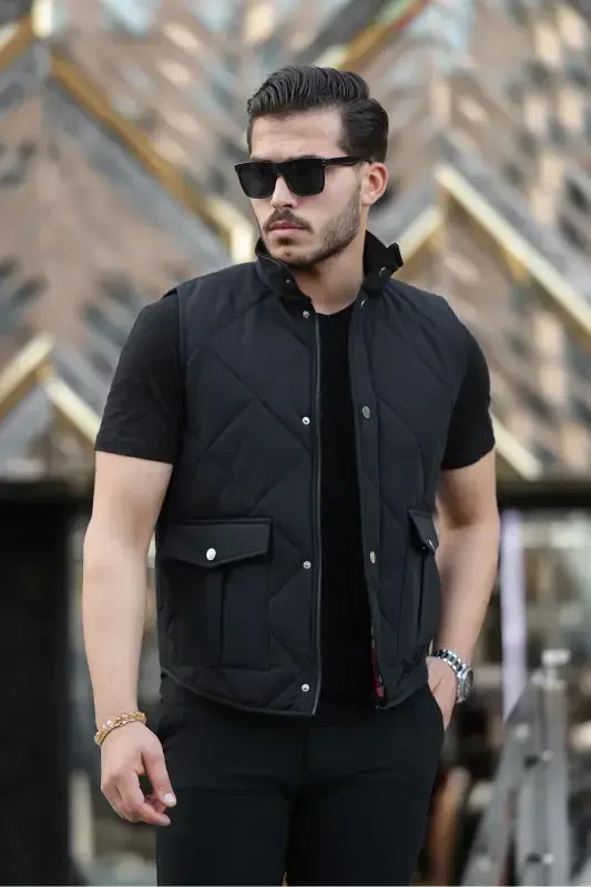 Men's Vest Seasonal Vest-BLACK - 1