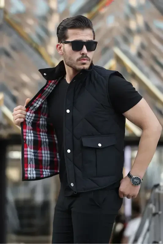 Men's Vest Seasonal Vest-BLACK - 4