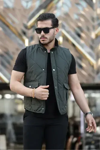 Men's Vest Seasonal Vest-KHAKI - 1