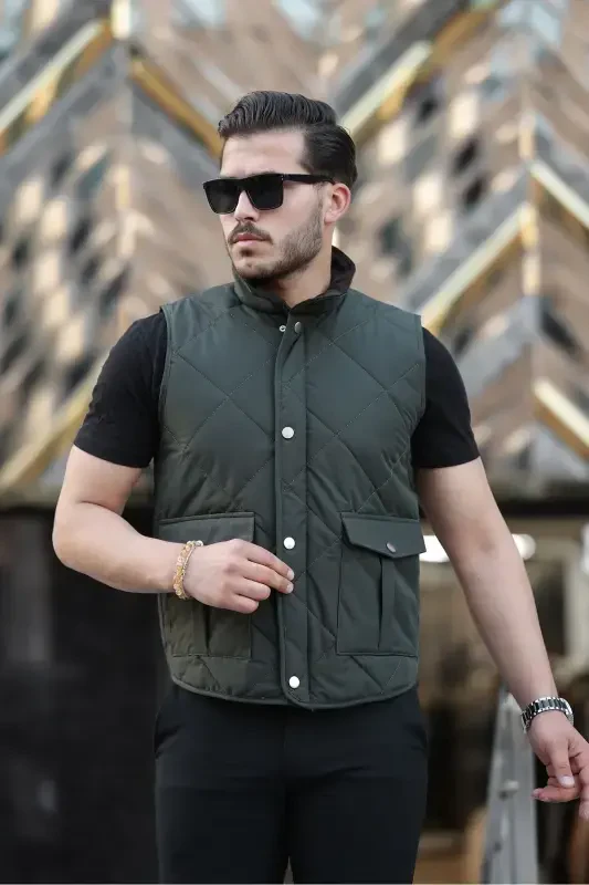 Men's Vest Seasonal Vest-KHAKI - 2