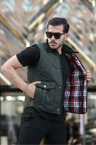 Men's Vest Seasonal Vest-KHAKI - 3