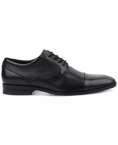 Men's Victor Faux-Leather Lace-Up Cap-Toe Dress Shoes, Created for Modazone Black - 2