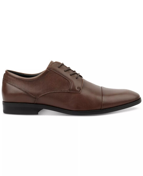 Men's Victor Faux-Leather Lace-Up Cap-Toe Dress Shoes, Created for Modazone Brown - 2