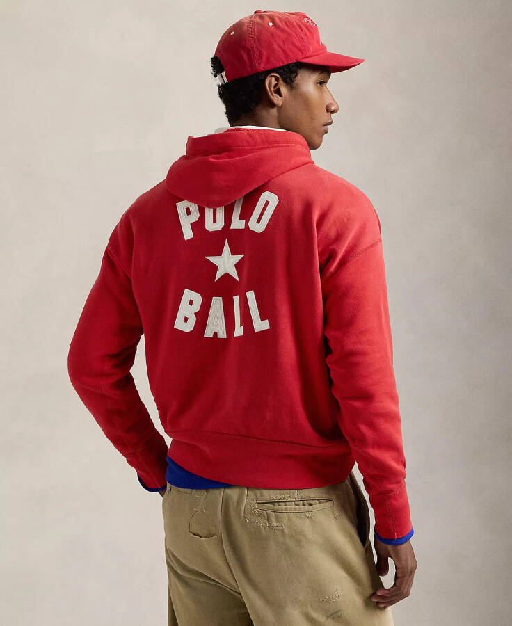 Men's Vintage-Fit Polo Ball Fleece Hoodie Red - 2