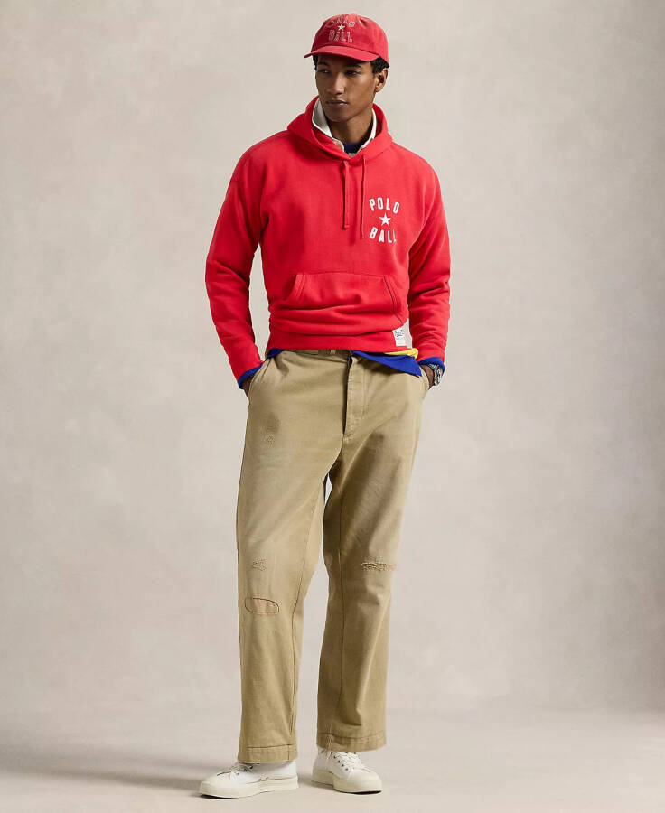 Men's Vintage-Fit Polo Ball Fleece Hoodie Red - 4