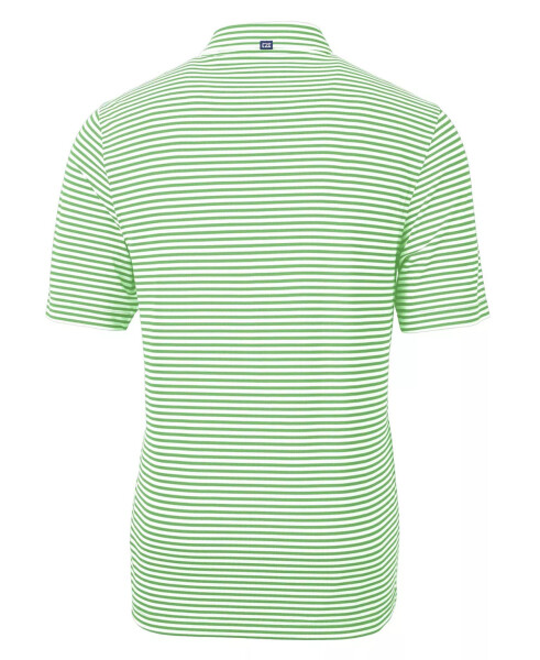 Men's Virtue Eco Pique Stripe Recycled Polo Shirt Kelly Green - 2