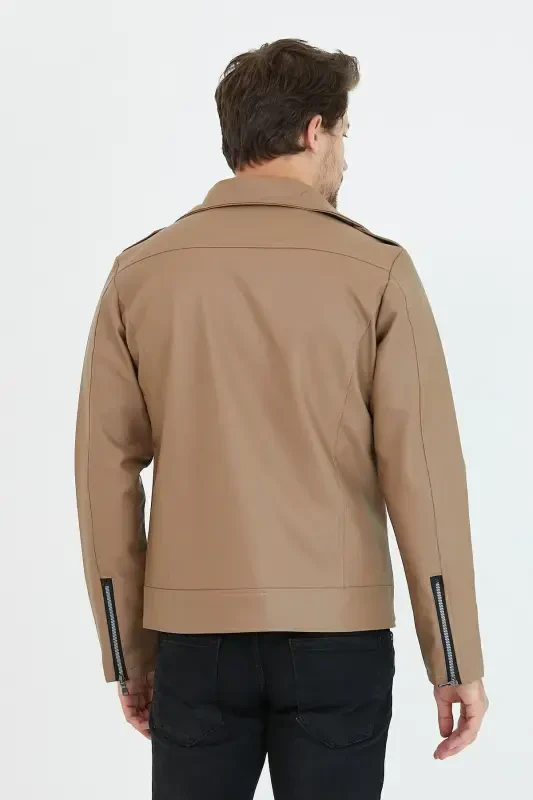 Men's Vision New Season Cross Zipper Leather Jacket-Vision - MERO LIFE