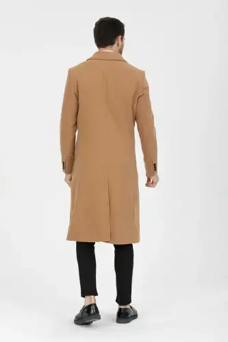 Men's Vision Slim Fit Long Wool Blend Cashmere Shirt Collar Overcoat&coat-VISION - 7