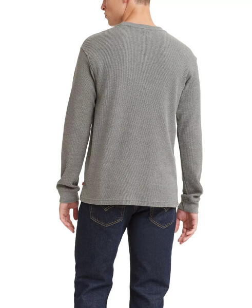 Men's Waffle Knit Thermal Long Sleeve T-Shirt - Chisel Gray - 4