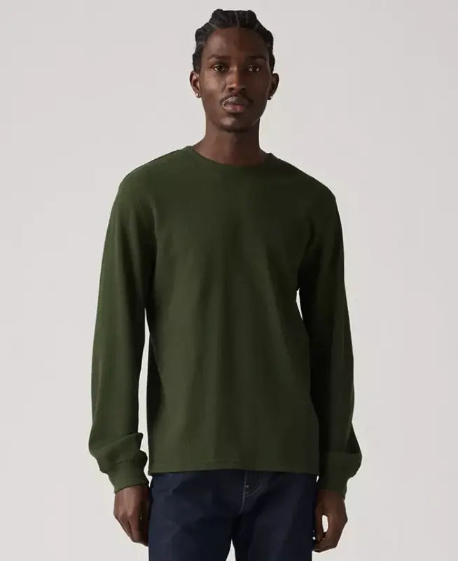 Men's Waffle Knit Thermal Long Sleeve T-Shirt - Duffel Bag - 1
