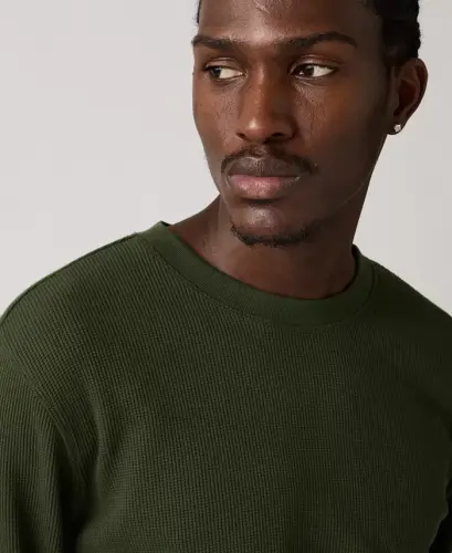 Men's Waffle Knit Thermal Long Sleeve T-Shirt - Duffel Bag - 2