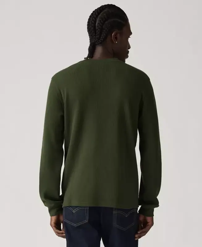 Men's Waffle Knit Thermal Long Sleeve T-Shirt - Duffel Bag - 3