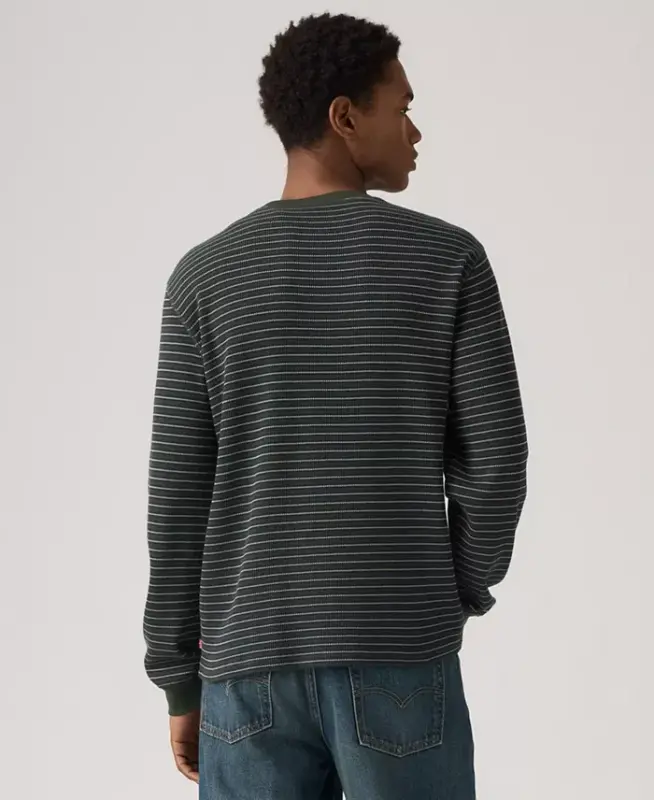 Men's Waffle Knit Thermal Long Sleeve T-Shirt - Stripe Duffel Bag - 3