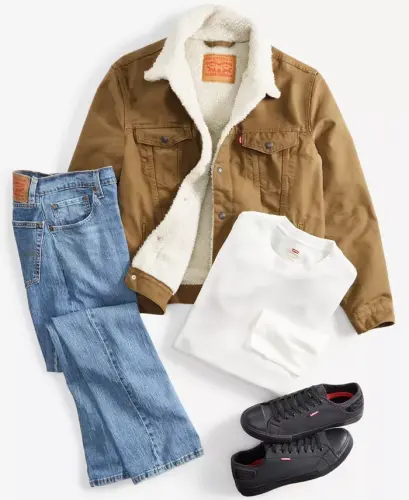 Men's Waffle Knit Thermal Long Sleeve T-Shirt - Stripe Navy - 4