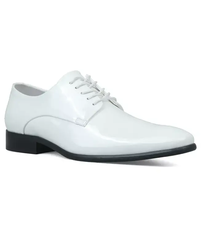 Men's Walkerr Lace-Up Dress Shoes, Exclusively at Modazone - White Linen - ALFANI