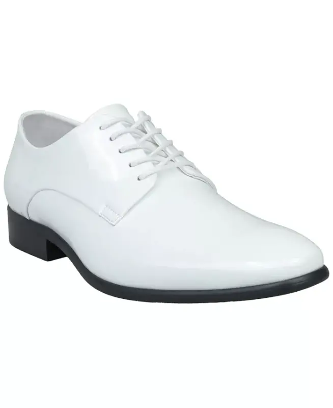 Men's Walkerr Lace-Up Dress Shoes, Exclusively at Modazone - White Linen - ALFANI