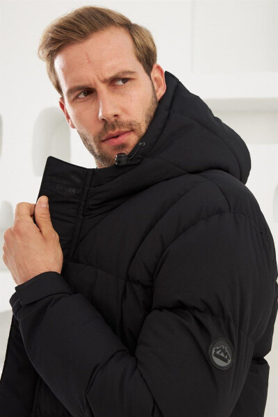 Men's Water and Windproof Sports Puffer Jacket Black - 6