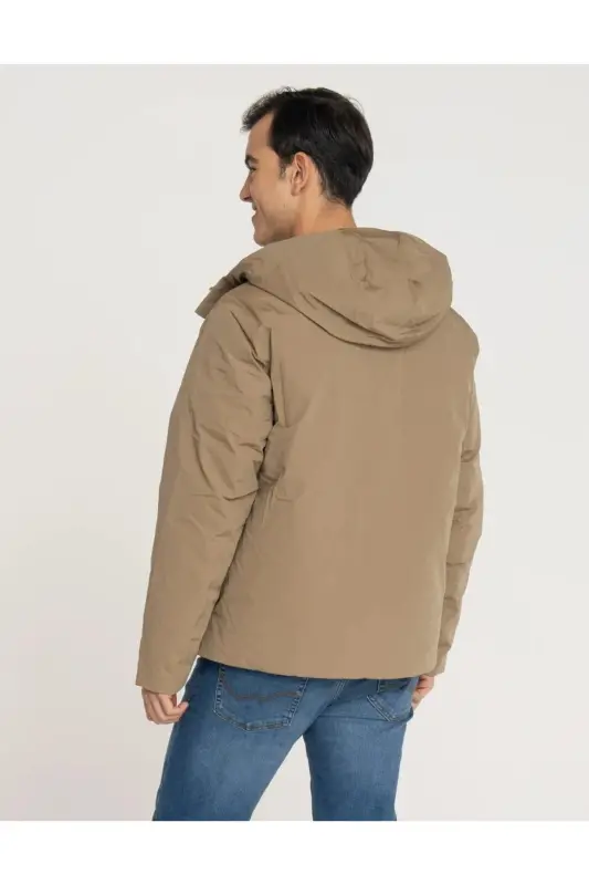 Men's Water-Resistant Hooded Jacket - Blawave-Greige - 4
