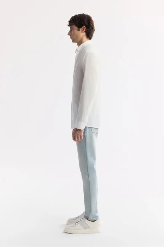 Men's White 100% Cotton Fine Soft Touch Buttoned Y - 3