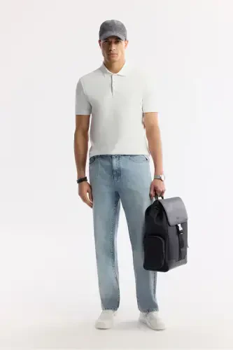 Men's White 100% Cotton Quick Dry Regular Fit Non-Wrinkle Polo Collar T-shirt B001032 - 6