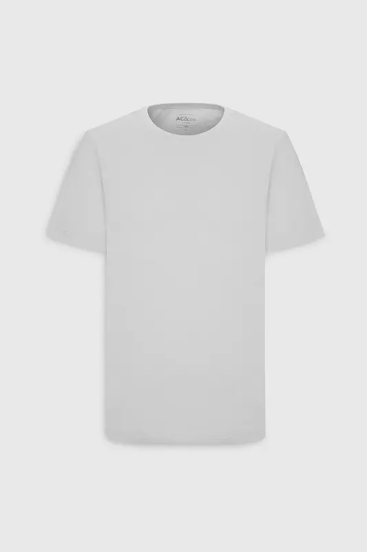 Men's White 100% Cotton Slim Fit Slim Fit Crew Neck Basic T-Shirt - 18