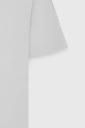 Men's White 100% Cotton Slim Fit Slim Fit Crew Neck Basic T-Shirt - 13