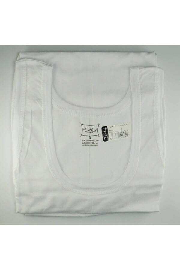 Men's White 100% Cotton Tank Top - 4