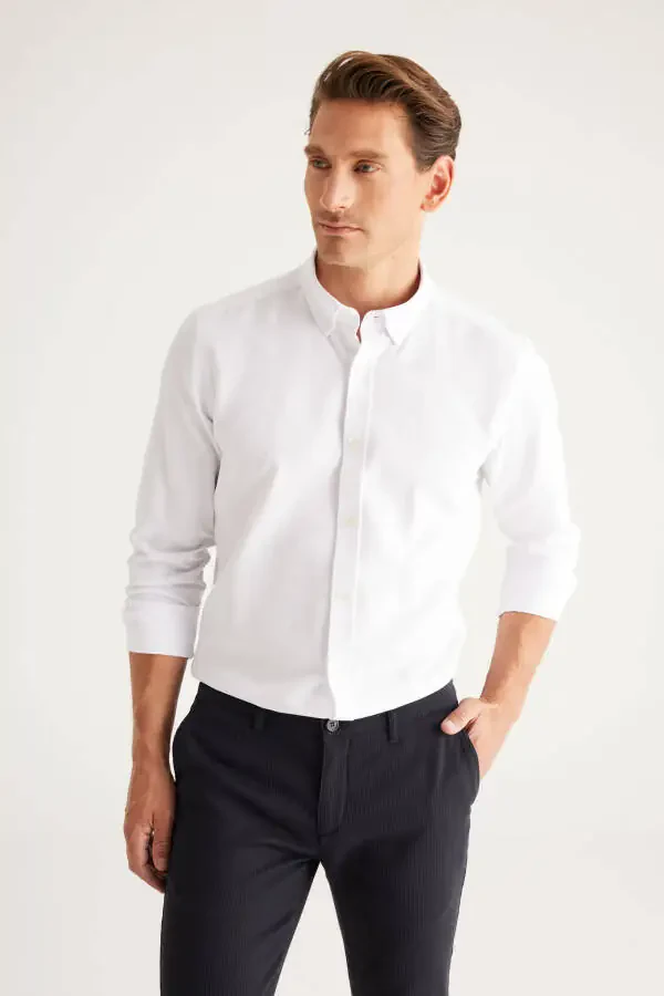 Men's White 2-pack Cotton Oxford Easy Iron - 5