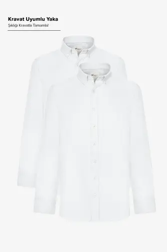Men's White 2-pack Cotton Oxford Easy Iron - 1