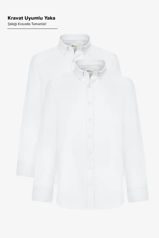Men's White 2-pack Cotton Oxford Easy Iron - 1