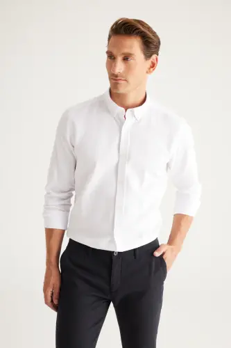 Men's White 2-pack Cotton Oxford Easy Iron - 5