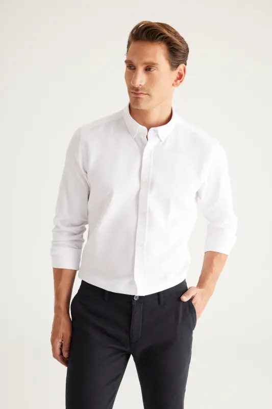 Men's White 2-pack Cotton Oxford Easy Iron - 5