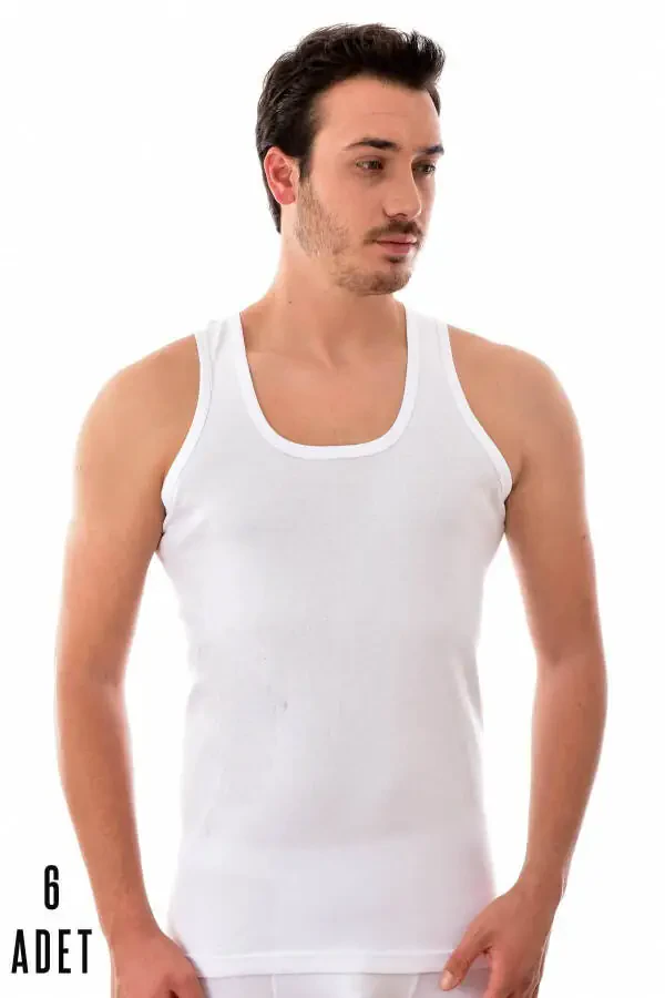 Men's White 3 Pack Passion Ribbed Undershirt 102 - 7