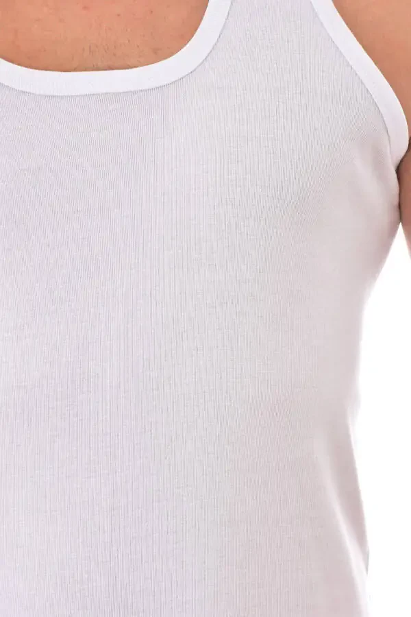 Men's White 3 Pack Passion Ribbed Undershirt 102 - 8