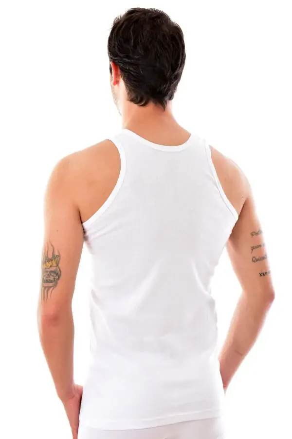 Men's White 3 Pack Passion Ribbed Undershirt 102 - 9