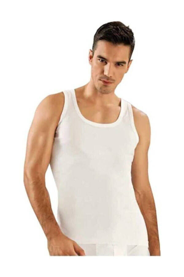 Men's White 6-Pack Classic Tank Top - 4