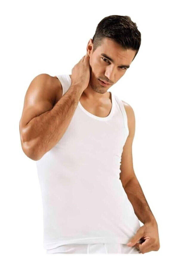 Men's White 6-Pack Classic Tank Top - 1