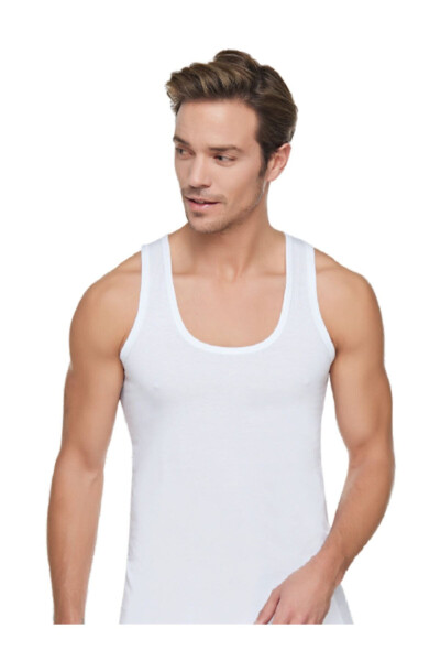 Men's White 6-Pack Cotton Crew Neck Undershirt - 1