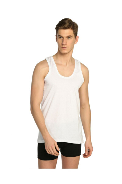 Men's White 6-Pack Cotton Crew Neck Undershirt - 2