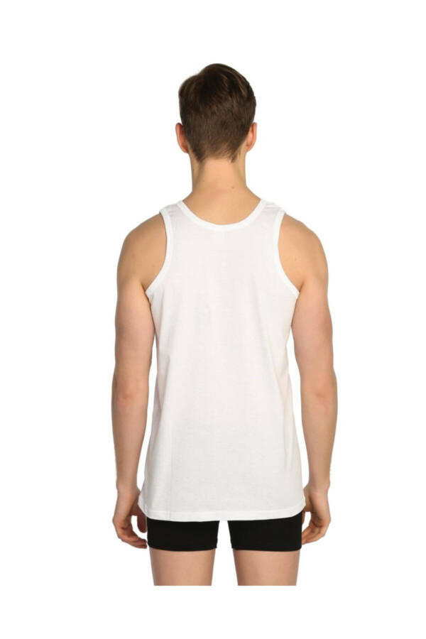 Men's White 6-Pack Cotton Crew Neck Undershirt - 4