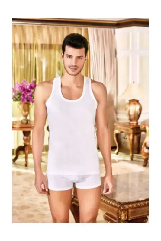 Men's White 6-Pack Cotton Jersey Tank Top and Argentina Briefs-Tank TopandArgentina - 1