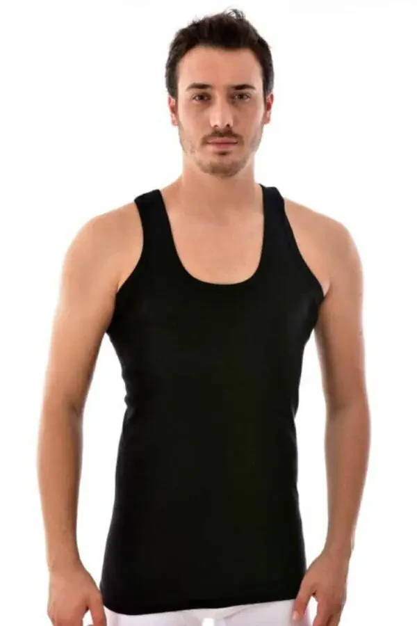 Men's White 6 Pack Cotton Tank Top 666 - 3